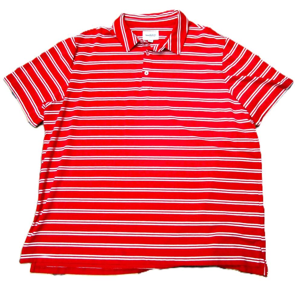 Goodfellow & Co Men's Polo Shirt Size XXL Red White Stripes Classic Casual Golf